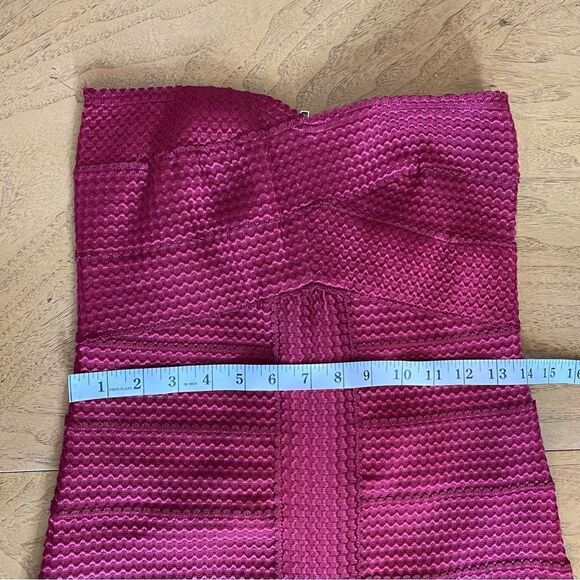 GLAMOROUS Maroon Bandage Strapless Midi Dress Size Large - Picture 7 of 10